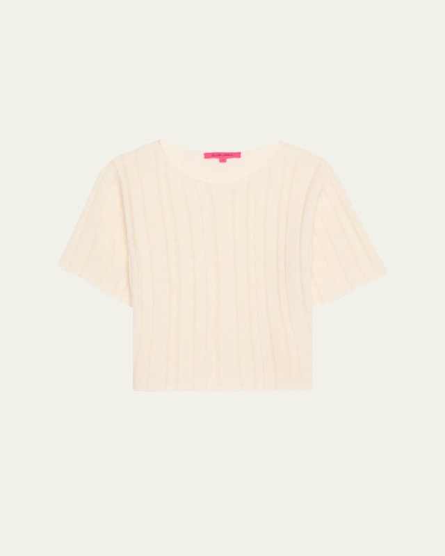 Drop Needle Short Sleeve Cashmere Tee